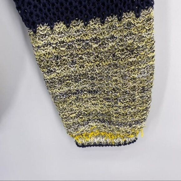 Ceny Striped Fisherman Knit Sweater Yellow Black XL - Picture 8 of 9